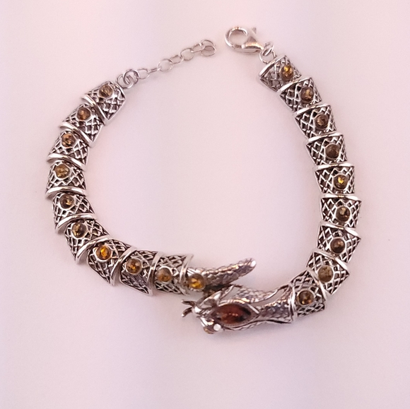 Sterling sliver and Baltic amber bracelet - Picture 2 of 4